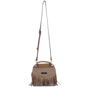 NICOLE LEE YSANE FRINGE STUDDED HANDBAG